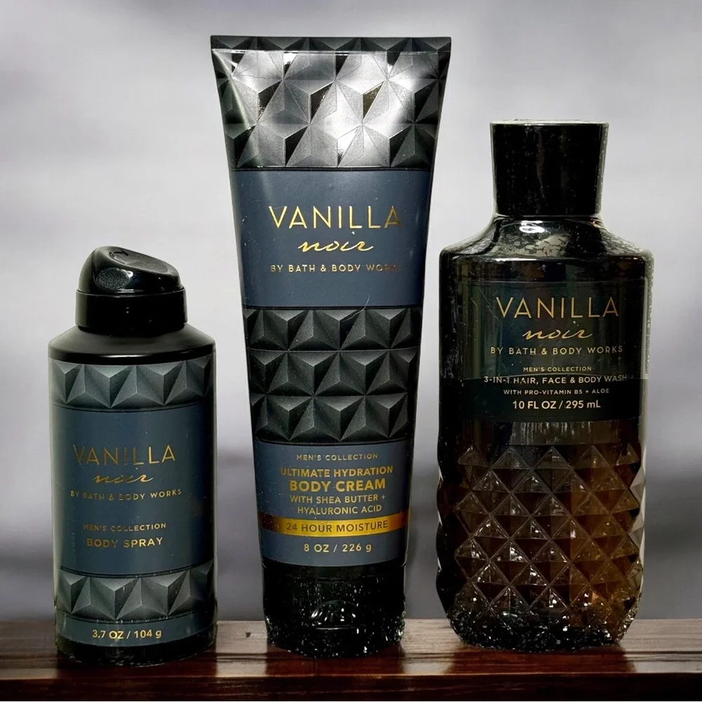 Bath and Body Works Men’s Collection Vanilla Noir Body Care Gift Set NWT - Picture 1 of 4